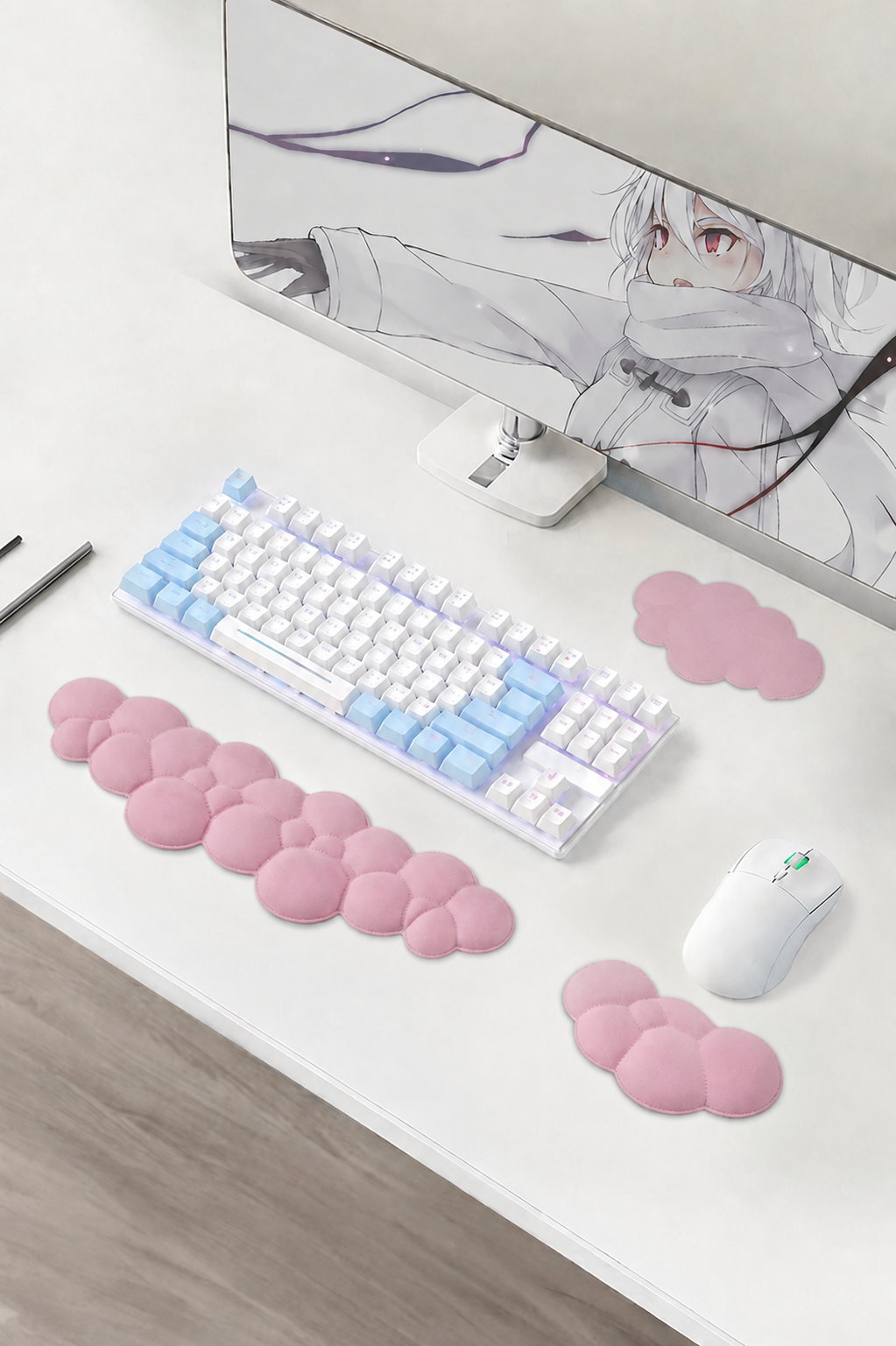 GoLite Bulut Şekilli Klavye ve Mouse Bilek Desteği Seti