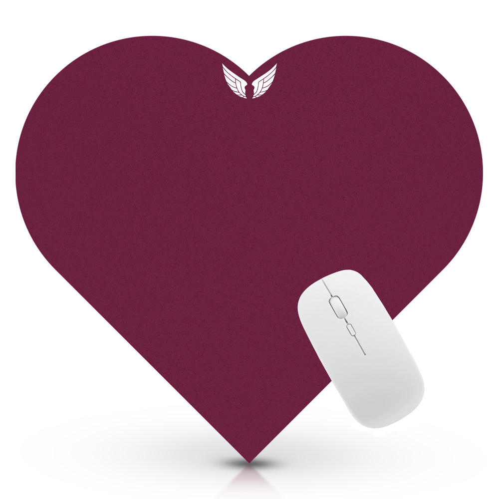 GoLite Kalp Şekilli Mousepad – bordo, açılı ürün fotoğrafı