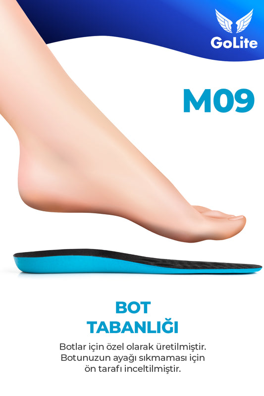 M09 bot tabanlığı, ayak üzerinde yandan görünüm bilgi görseli