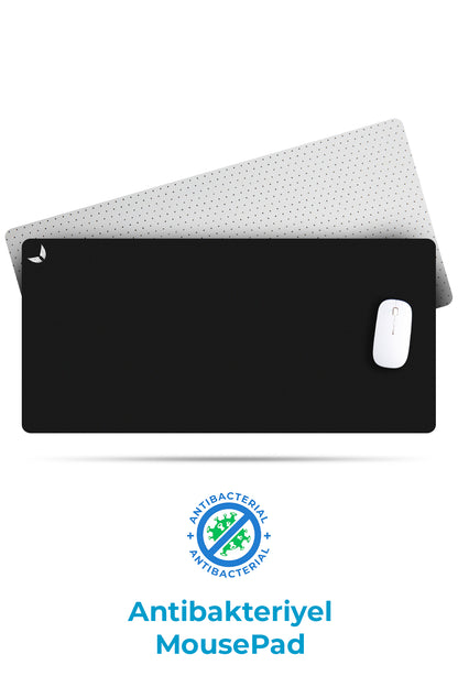 GoLite Antibakteriyel Mousepad – siyah, 70x30 cm, üstten ürün fotoğrafı