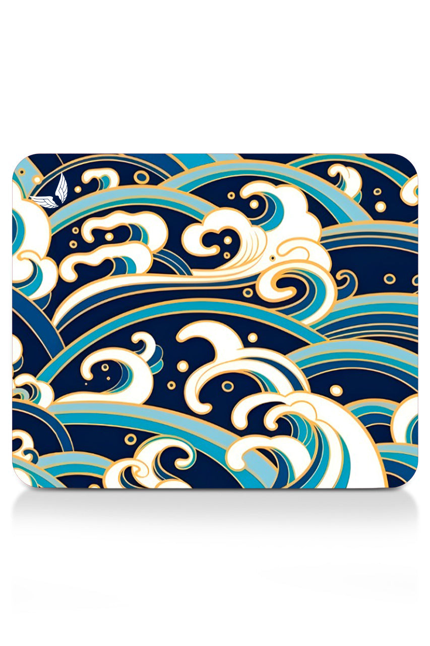 GoLite Classic Mousepad – Tsunami deseni, 27x23 cm, açılı ürün fotoğrafı