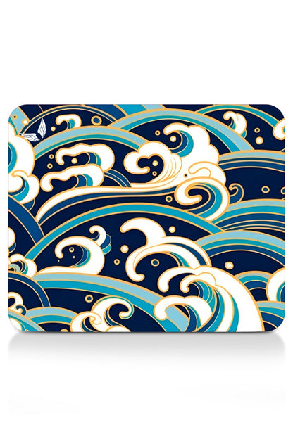 GoLite Classic Mousepad – Tsunami deseni, 27x23 cm, açılı ürün fotoğrafı