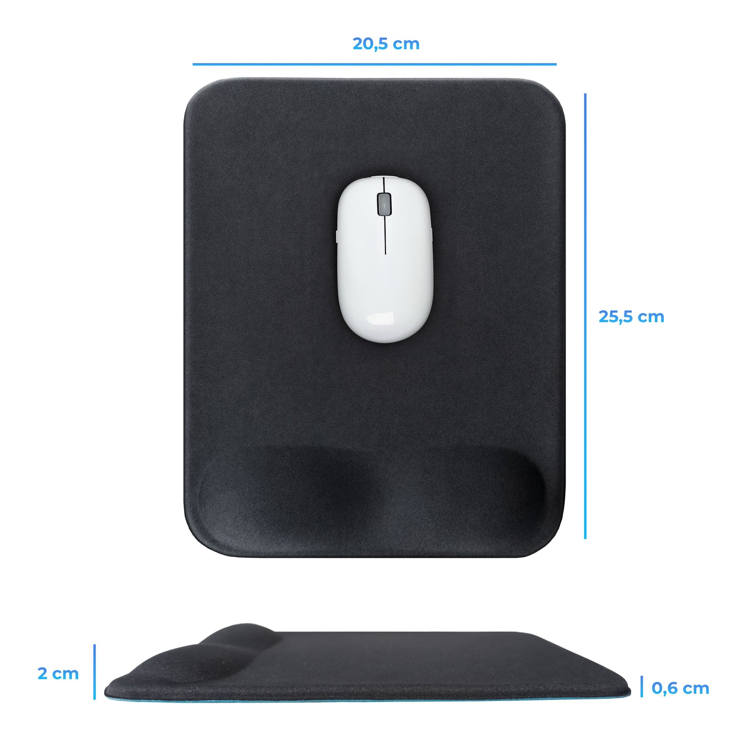 Bilek Destekli Mousepad Ergonomik Kaymaz Taban Mousepad - Dikdörtgen
