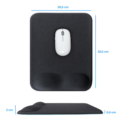Bilek Destekli Mousepad Ergonomik Kaymaz Taban Siyah Mousepad - Dikdörtgen