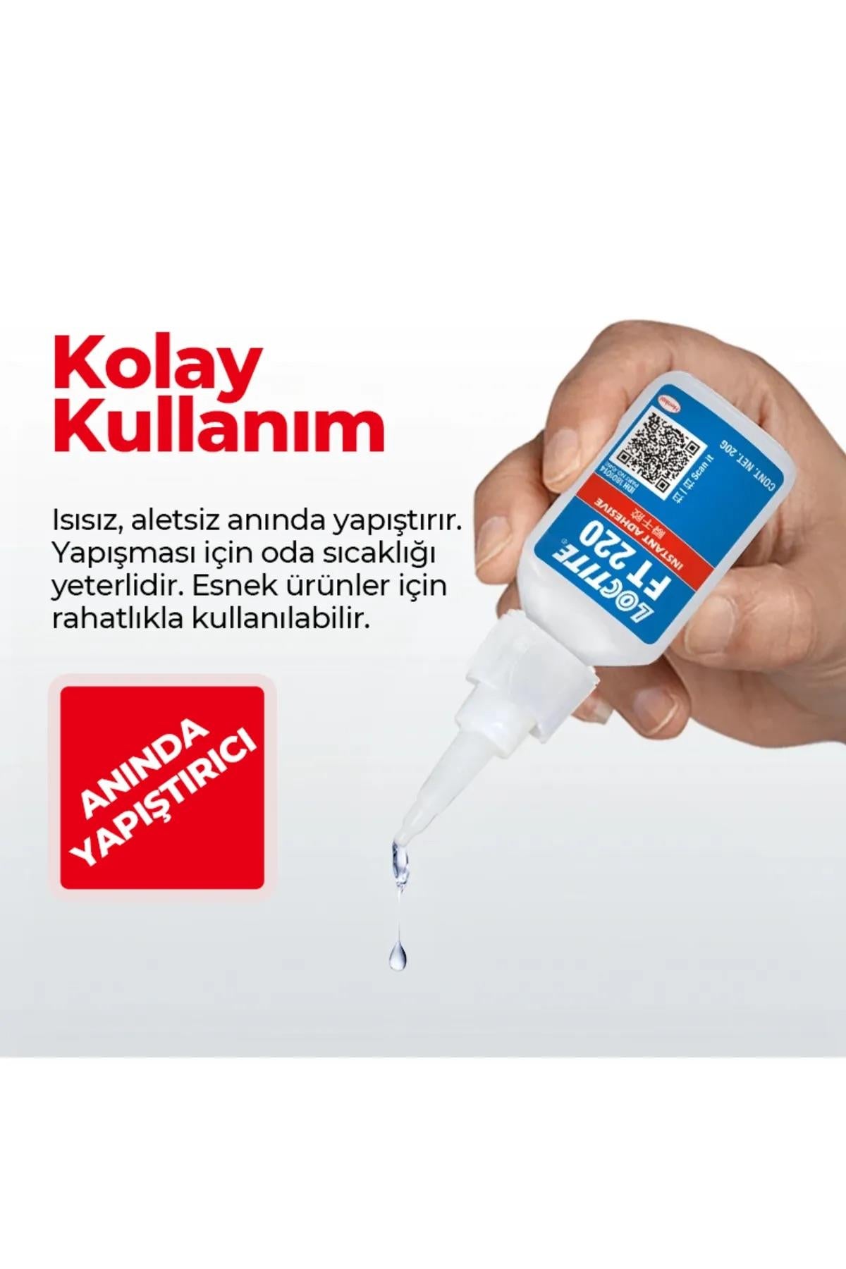 Henkel Loctite FT220 Anında Süper Yapıştırıcı Spor Ayakkabı, Çanta, Cüzdan, Kemer Esnek Yapıştırıcı