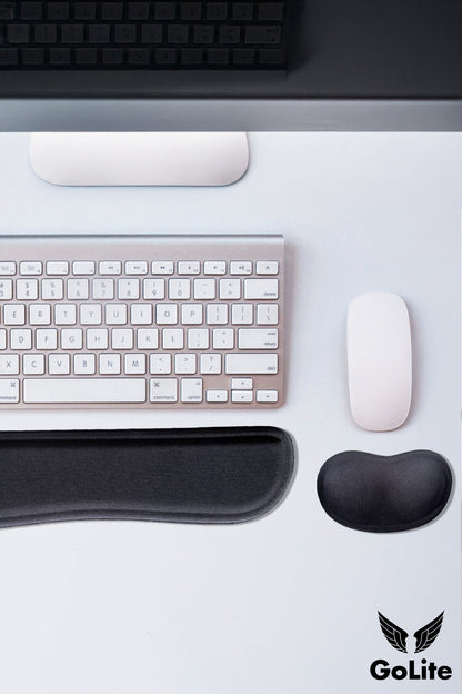 Klavye ve Mouse Bilek Desteği Seti, Ergonomik ve Konforlu, Kaymaz Taban Bilek Yastıkları