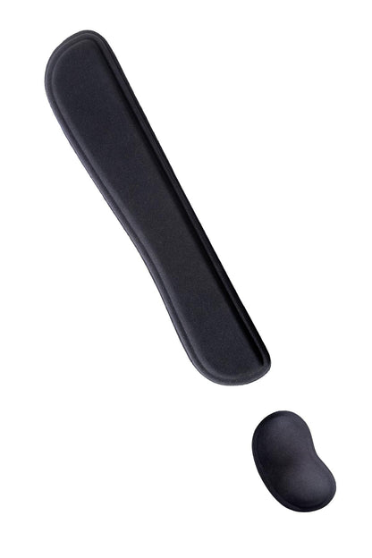Klavye ve Mouse Bilek Desteği Seti, Ergonomik ve Konforlu, Kaymaz Taban Bilek Yastıkları - Siyah