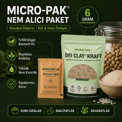 Micro-Pak 6 gram nem alıcı paket, rutubet giderici, küf ve koku önleyici