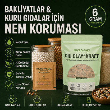 Bakliyat ve kuru gıdalar için nem koruması