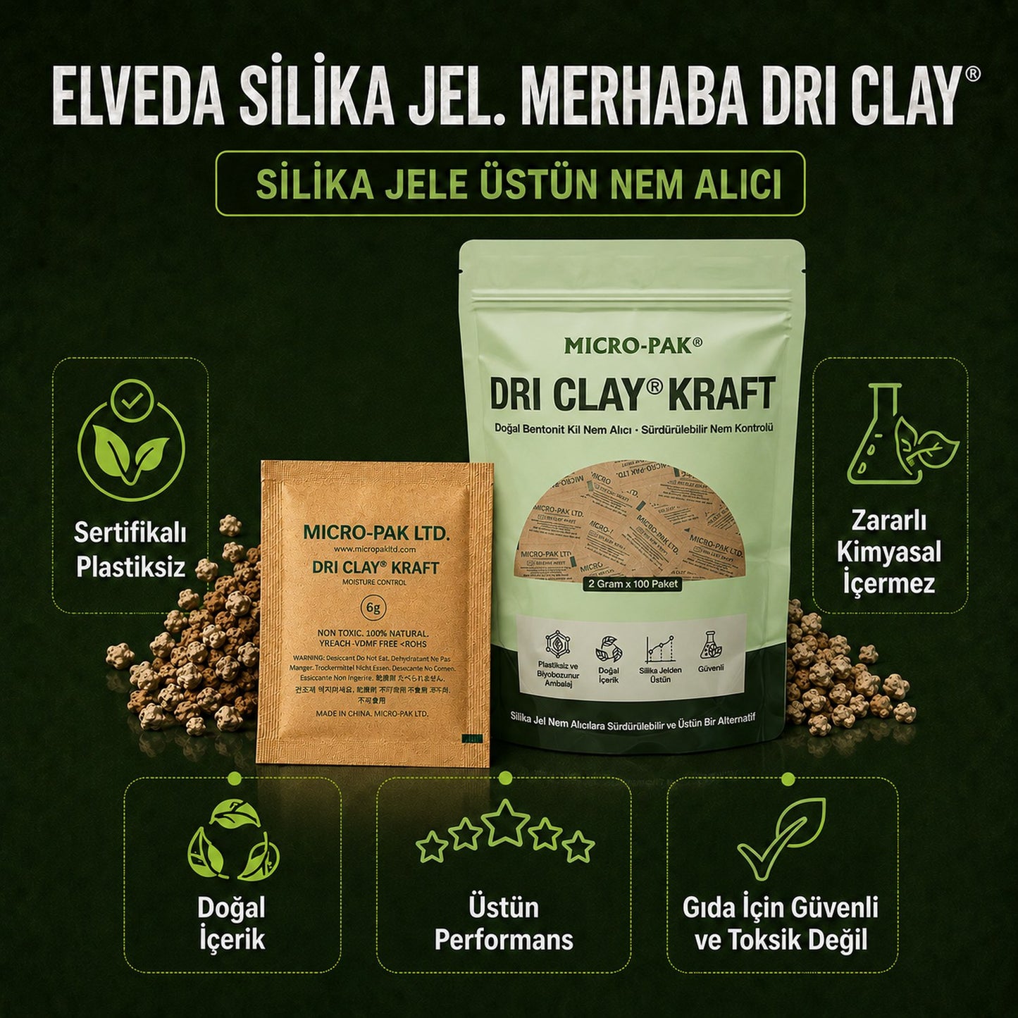 Elveda silika jel - Dri Clay silika jele üstün nem alıcı