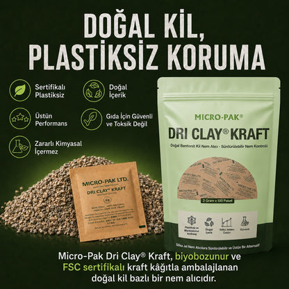 Doğal kil, plastiksiz koruma - FSC sertifikalı kraft ambalaj