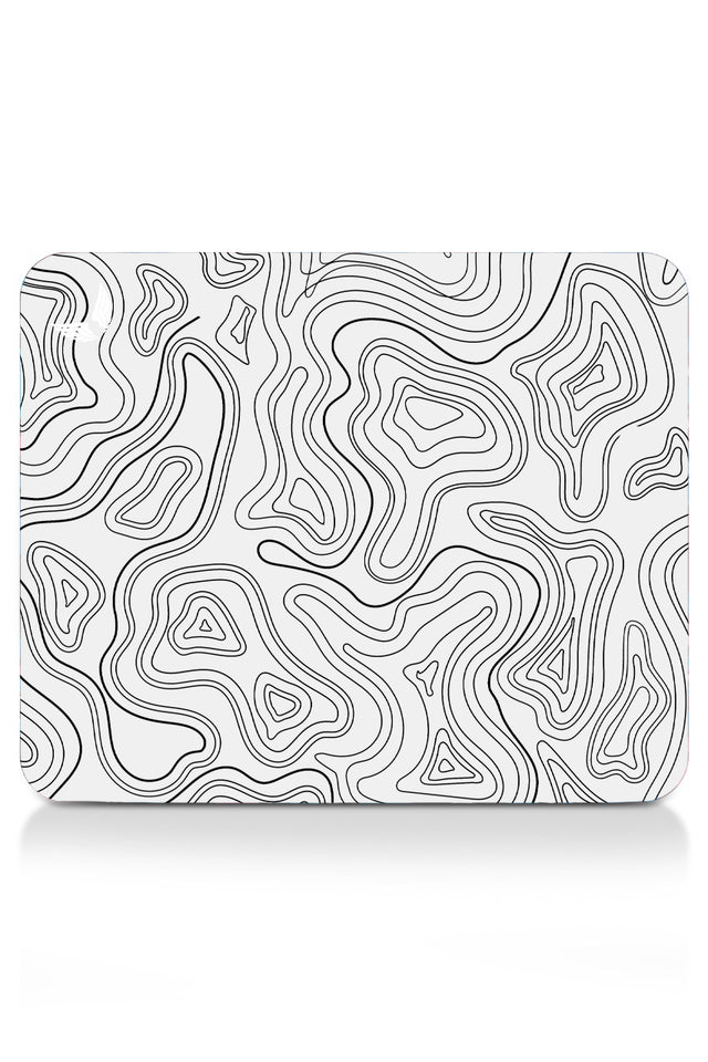 GoLite Classic Mousepad — 27x23 cm, Topografi Beyaz